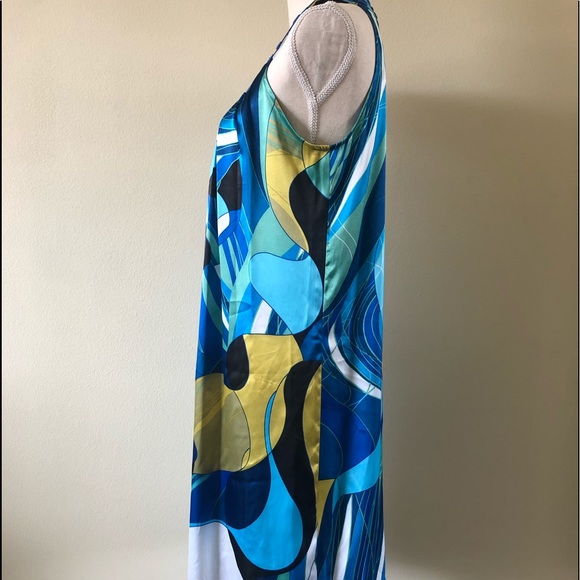 Stunning Blue & Chartreuse Sun Dress 🐠 - Picture 4 of 8